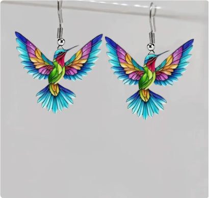 Piper – Bunte Vogel-Ohrringe – Marlena Atelier