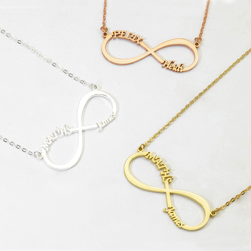 Halskette Damen goldfarben mit Unendlichkeitssymbol und Namenszug, modern und verspielt - 2 - Marlena-atelier