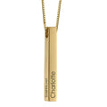 Halskette Damen goldfarben mit personalisiertem Stab-Anhänger, elegant und modern - 1 - Marlena-atelier