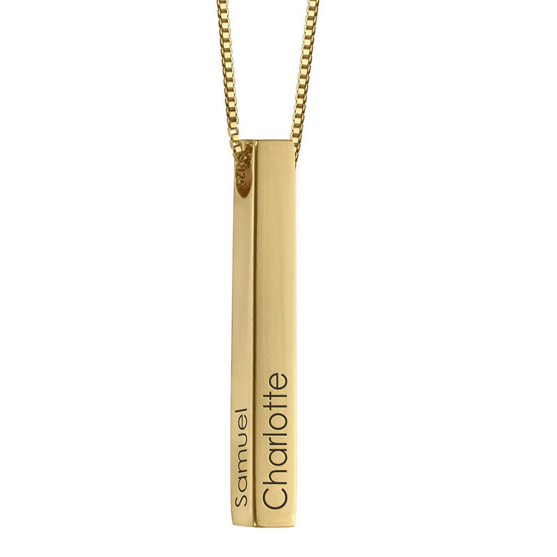 Halskette Damen goldfarben mit personalisiertem Stab-Anhänger, elegant und modern - 1 - Marlena-atelier