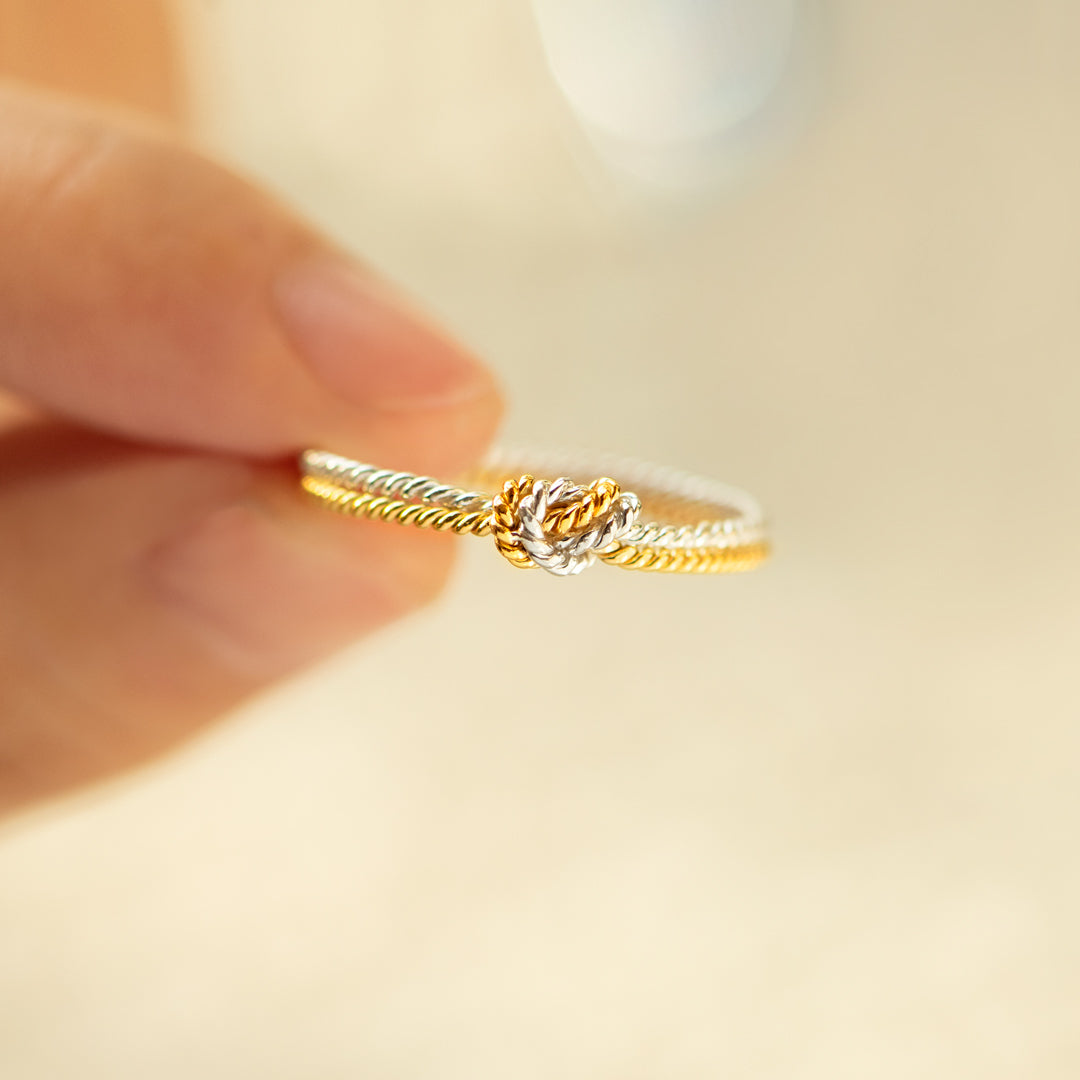 Ring Damen goldfarben mit Knoten-Design, elegant und romantisch - 6 - Marlena-atelier