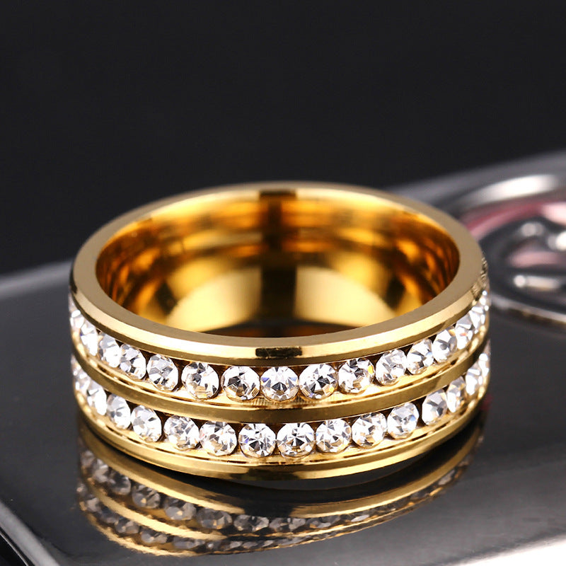 Ring Damen goldfarben mit funkelnden Verzierungen, modern und elegant - 14 - Marlena-atelier
