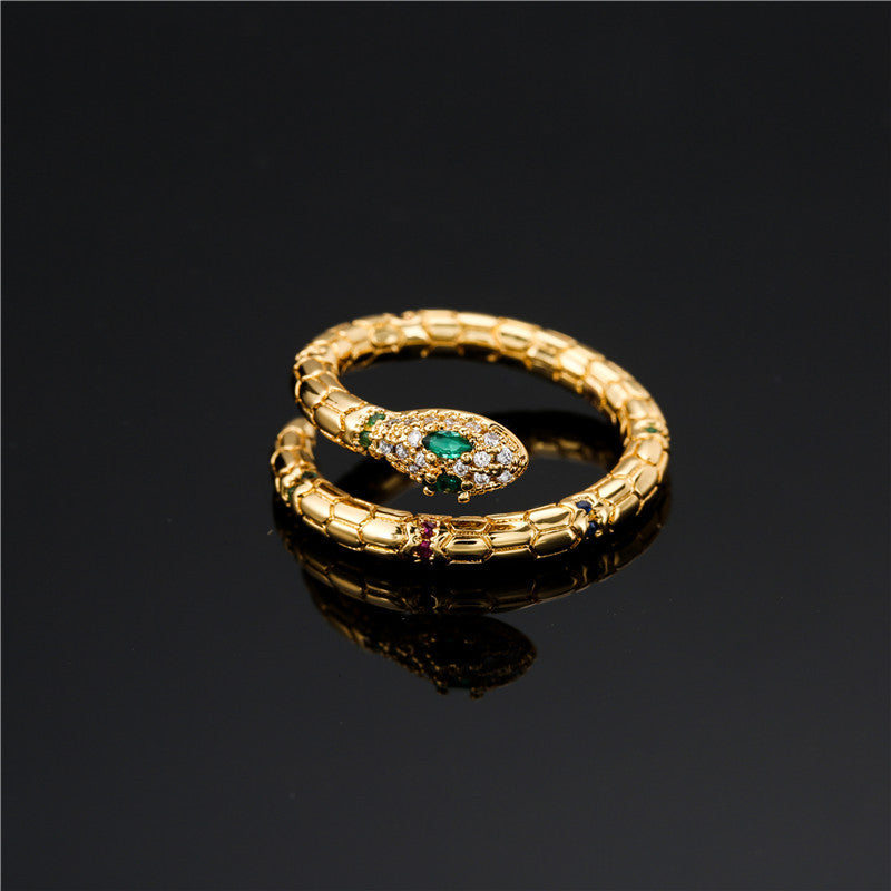 Ring Damen goldfarben mit Schlangen-Design, verspielt und elegant - 3 - Marlena-atelier