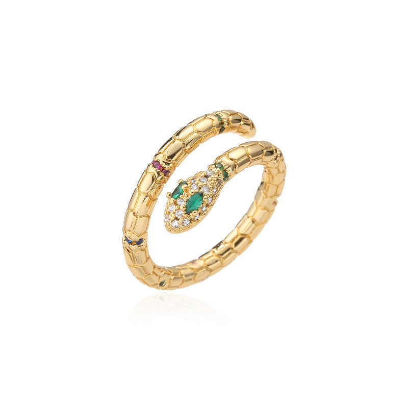 Ring Damen goldfarben mit Schlangen-Design, verspielt und elegant - 4 - Marlena-atelier