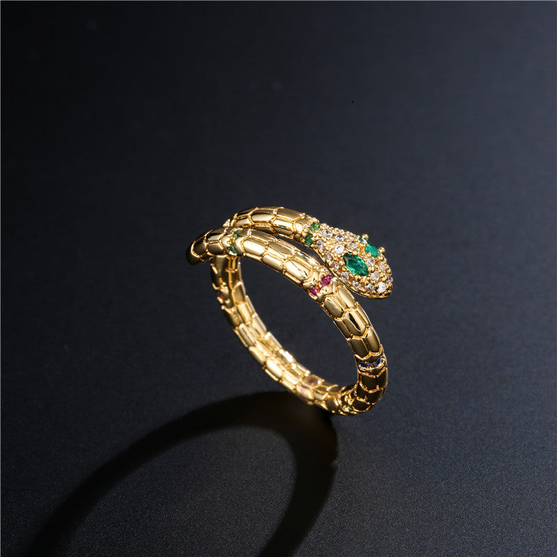 Ring Damen goldfarben mit Schlangen-Design, verspielt und elegant - 5 - Marlena-atelier