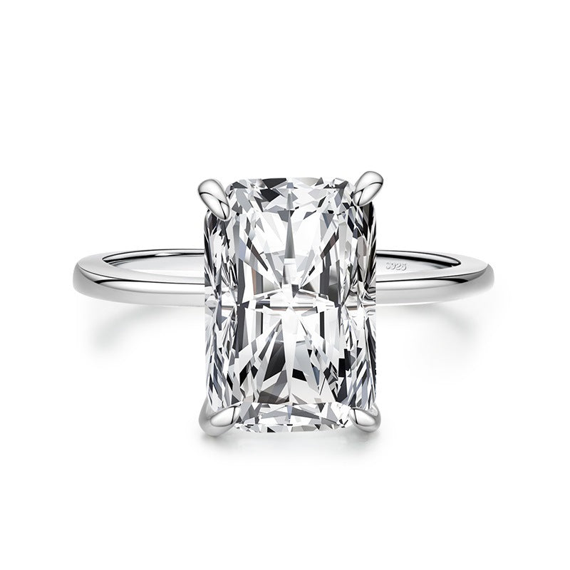 Ring Damen glänzend mit rechteckigem Stein, elegant und modern - 3 - Marlena-atelier