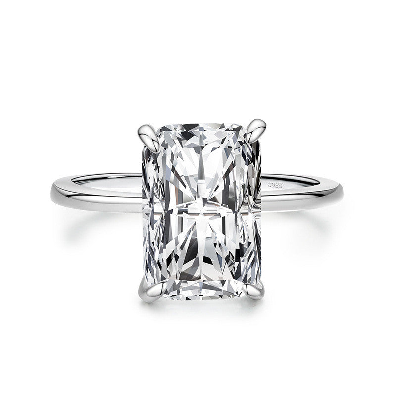 Ring Damen glänzend mit rechteckigem Stein, elegant und modern - 2 - Marlena-atelier
