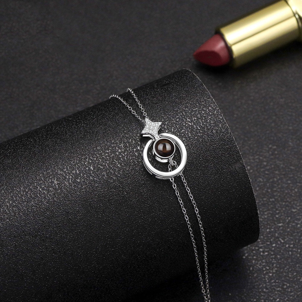 Armband Damen silberfarben mit Stern-Anhänger und Perle, elegant für besondere Anlässe - 2 - Marlena-atelier