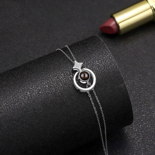 Armband Damen silberfarben mit Stern-Anhänger und Perle, elegant für besondere Anlässe - 2 - Marlena-atelier