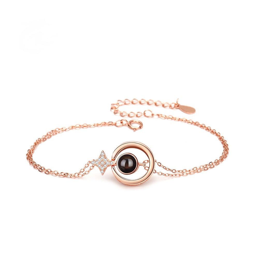 Armband Damen silberfarben mit Stern-Anhänger und Perle, elegant für besondere Anlässe - 5 - Marlena-atelier