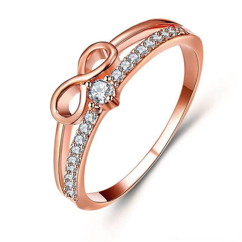 Ring Damen goldfarben mit Unendlichkeitssymbol und Glitzersteinen, elegant für besondere Anlässe - 5 - Marlena-atelier
