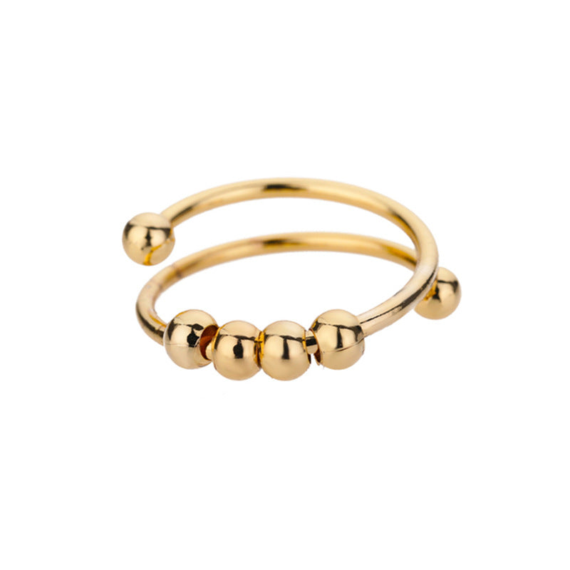 Ring Damen silber- und goldfarben mit Kugeln, modern und anpassbar - 4 - Marlena-atelier