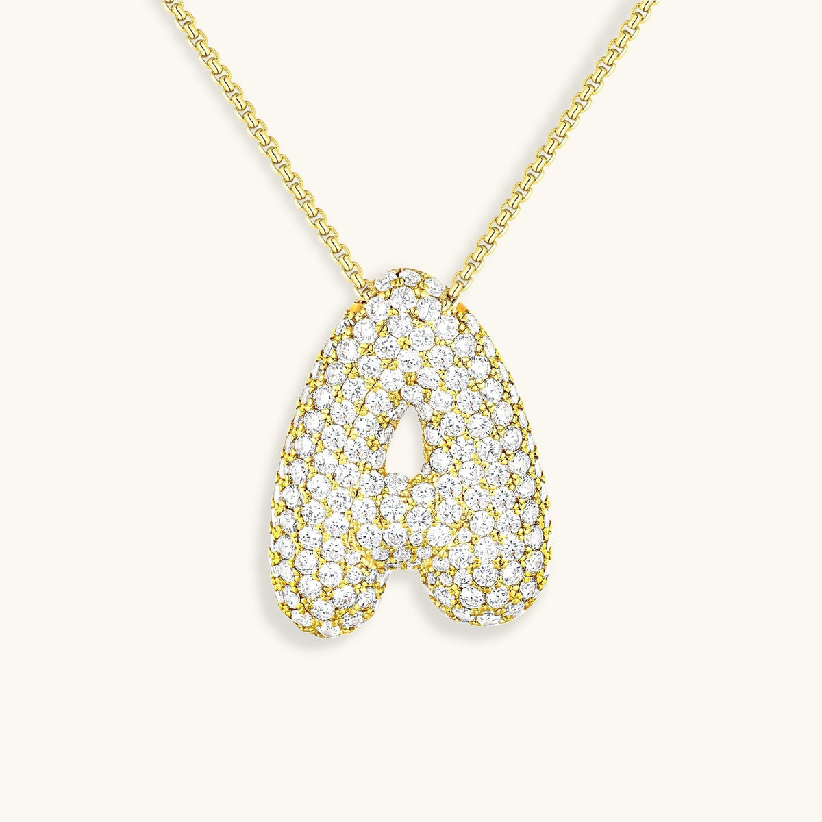 Halskette Damen goldfarben mit Initial-Anhänger, glamourös für besondere Anlässe - 7 - Marlena-atelier