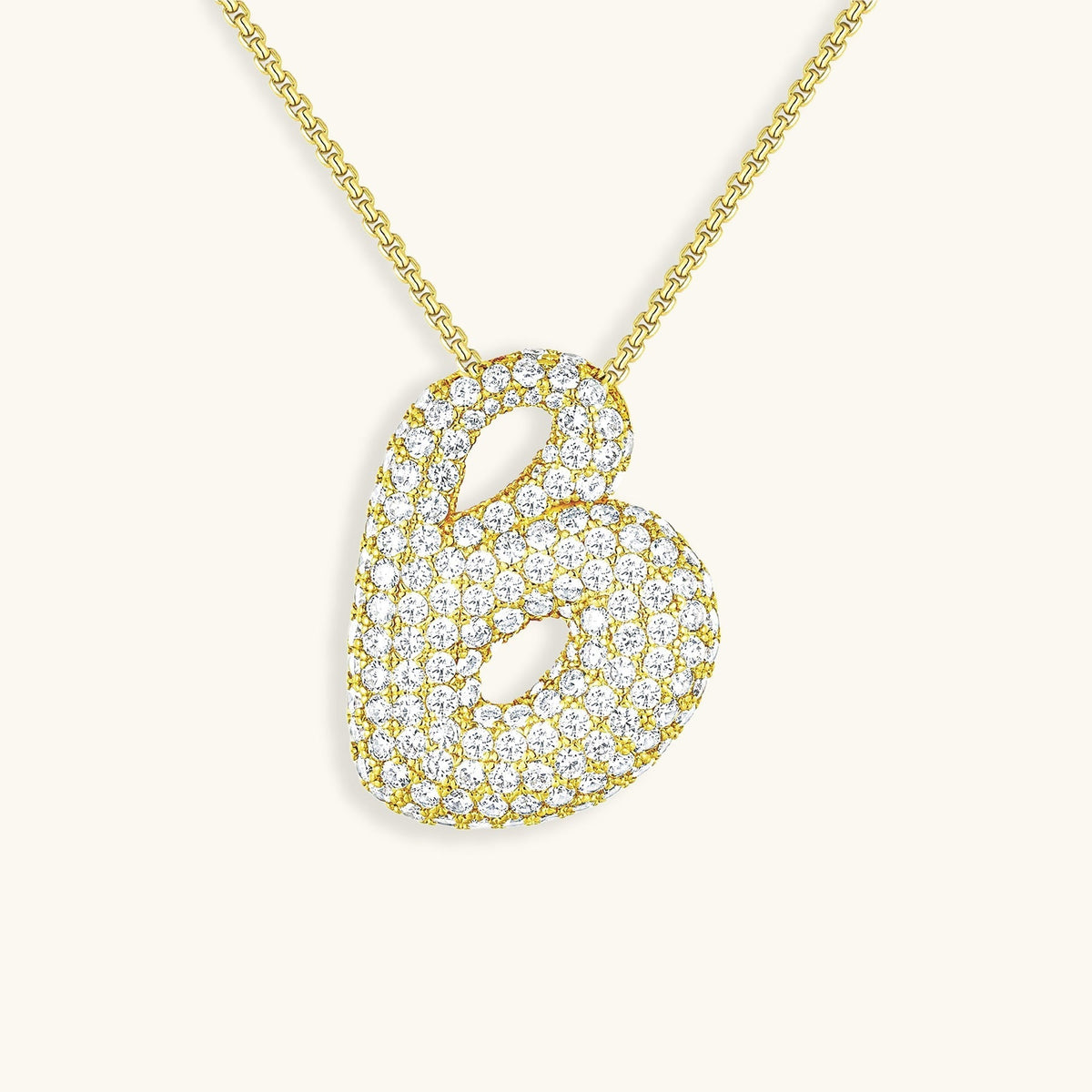 Halskette Damen goldfarben mit Initial-Anhänger, glamourös für besondere Anlässe - 8 - Marlena-atelier