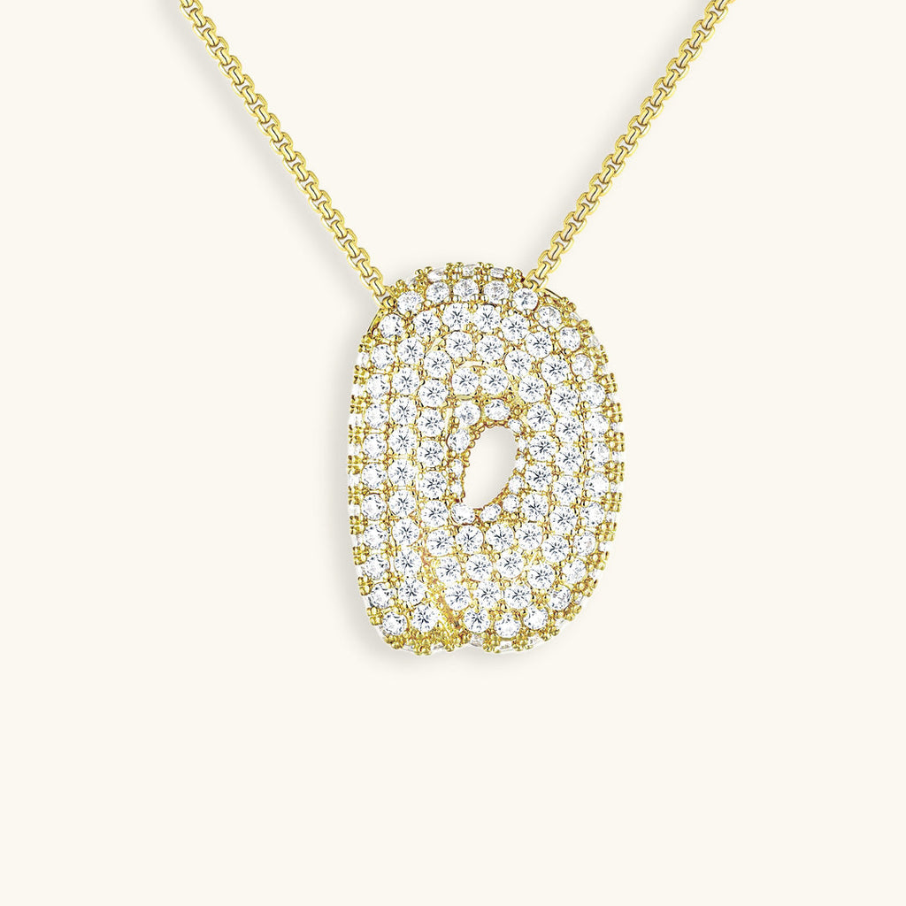 Halskette Damen goldfarben mit Initial-Anhänger, glamourös für besondere Anlässe - 10 - Marlena-atelier