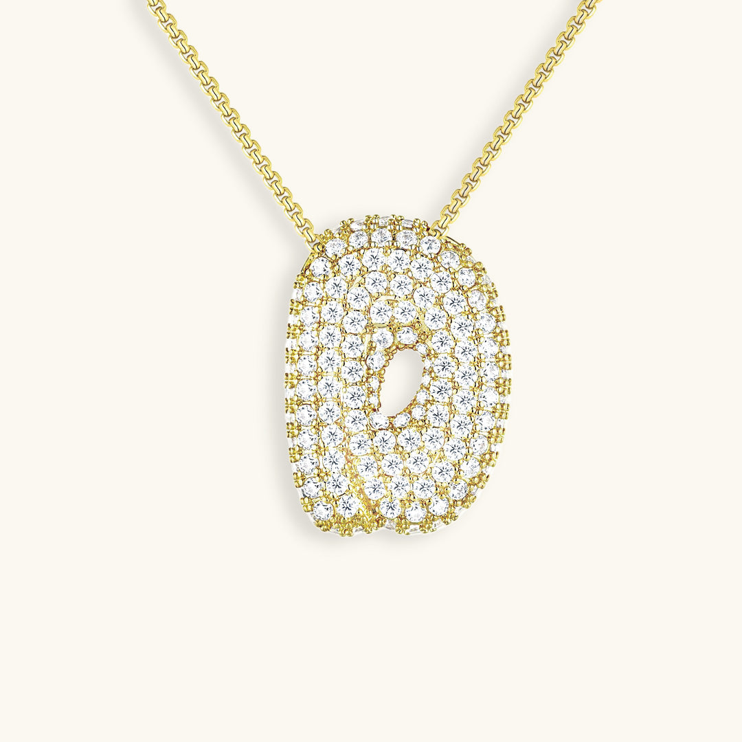 Halskette Damen goldfarben mit Initial-Anhänger, glamourös für besondere Anlässe - 10 - Marlena-atelier