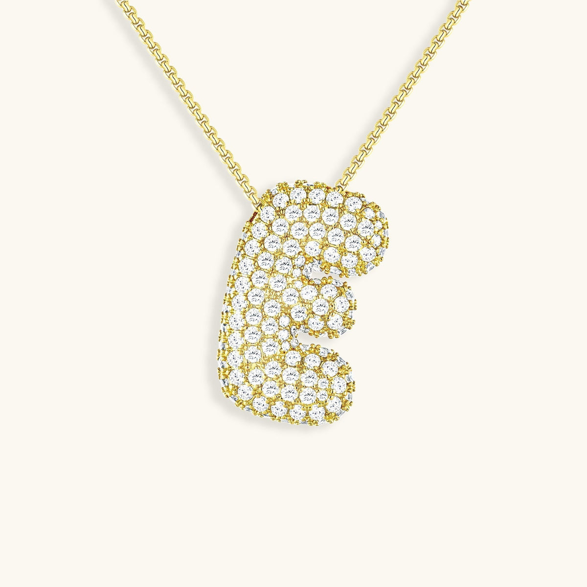 Halskette Damen goldfarben mit Initial-Anhänger, glamourös für besondere Anlässe - 11 - Marlena-atelier