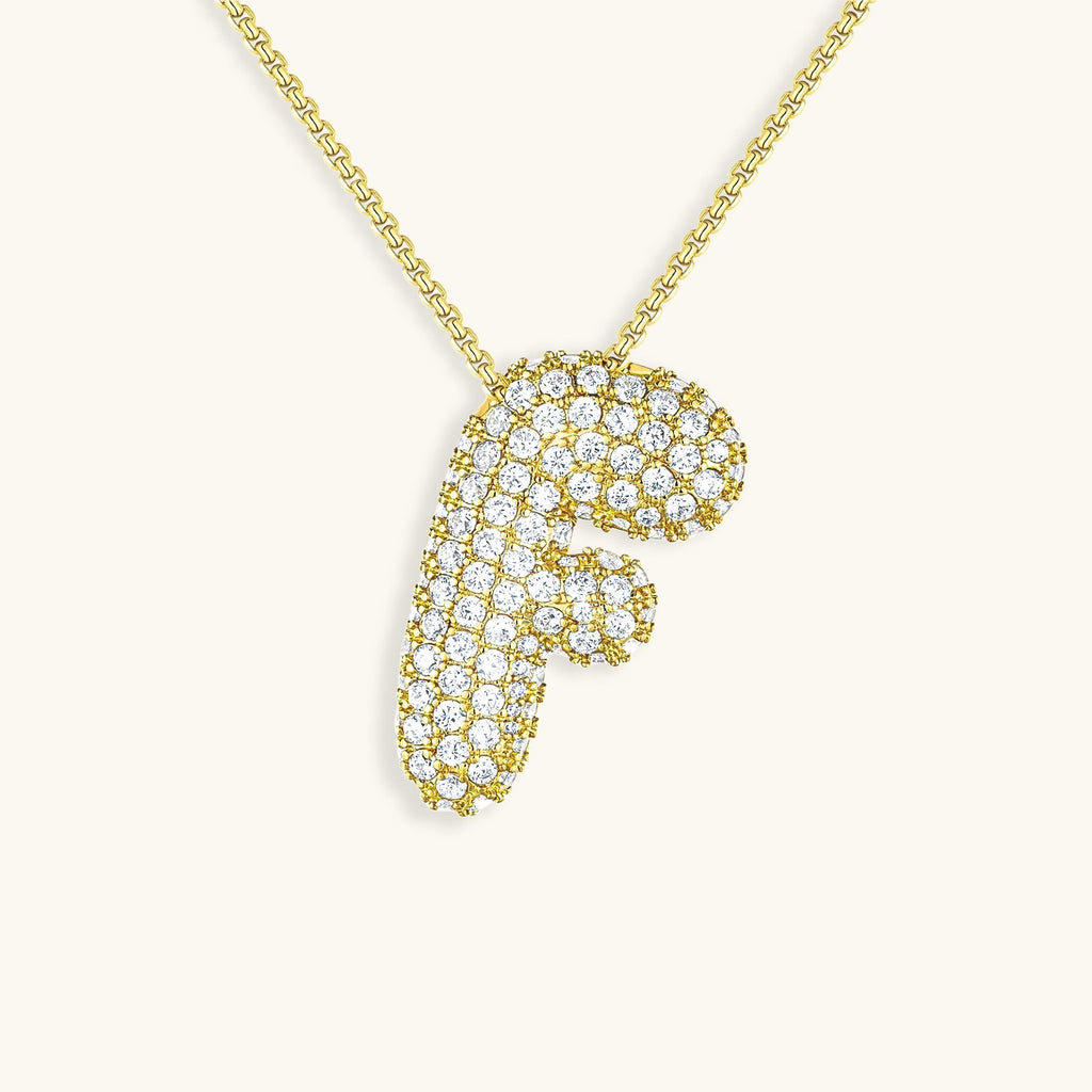 Halskette Damen goldfarben mit Initial-Anhänger, glamourös für besondere Anlässe - 12 - Marlena-atelier