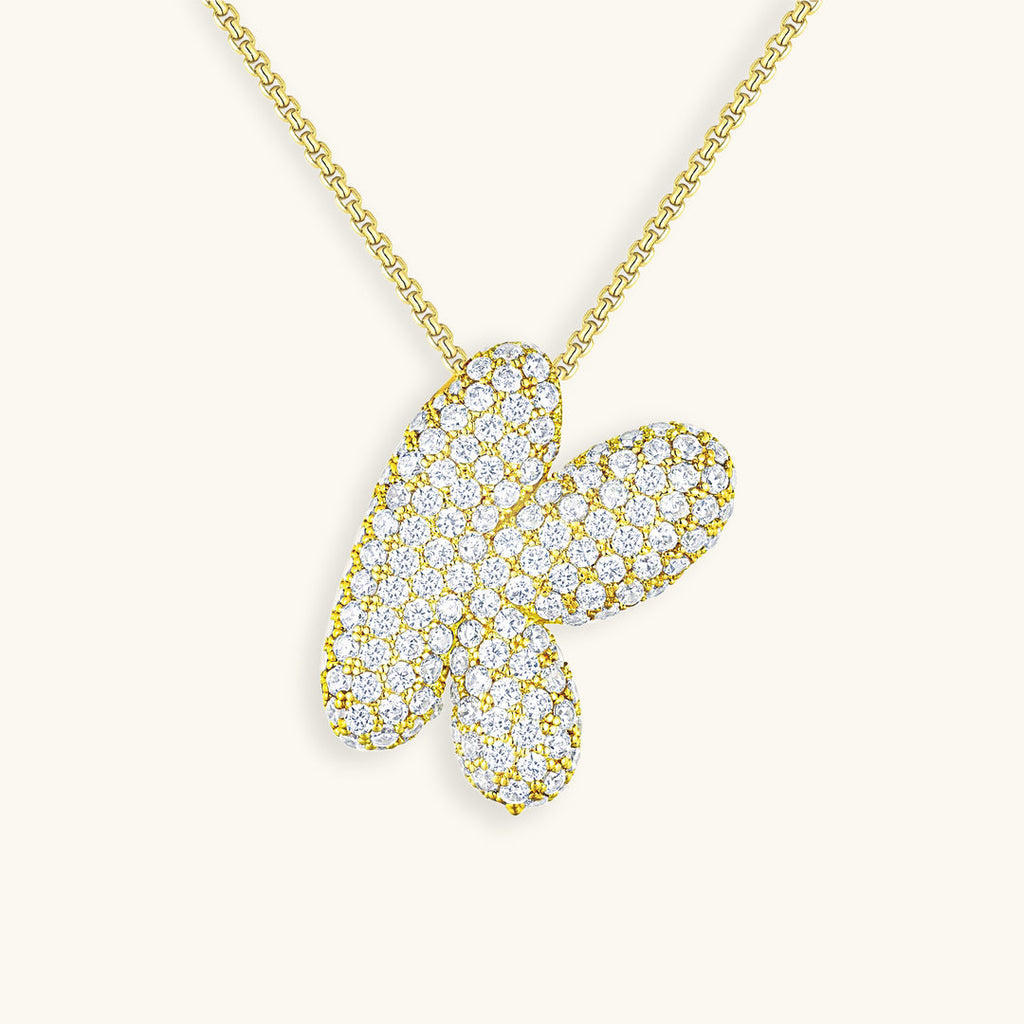 Halskette Damen goldfarben mit Initial-Anhänger, glamourös für besondere Anlässe - 17 - Marlena-atelier