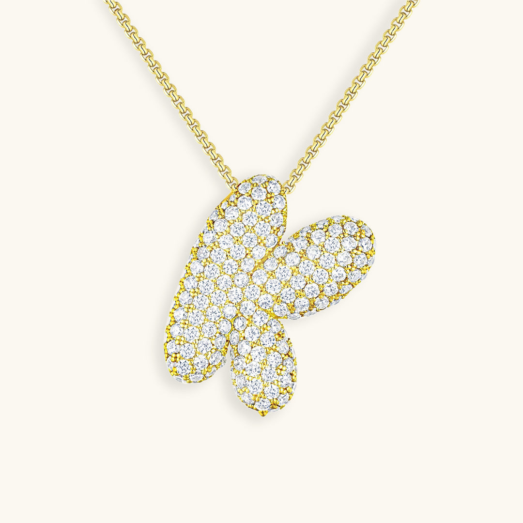 Halskette Damen goldfarben mit Initial-Anhänger, glamourös für besondere Anlässe - 17 - Marlena-atelier