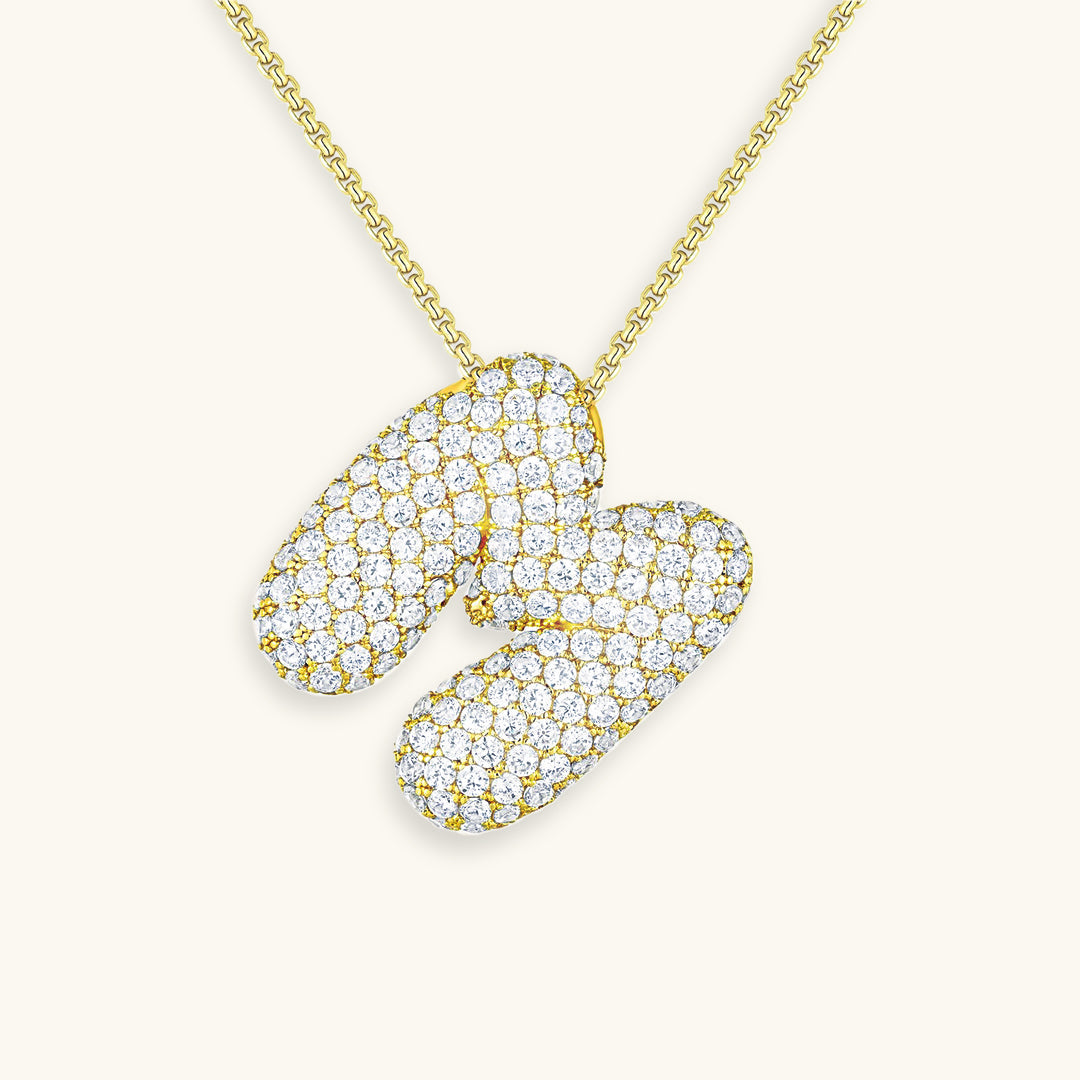 Halskette Damen goldfarben mit Initial-Anhänger, glamourös für besondere Anlässe - 19 - Marlena-atelier