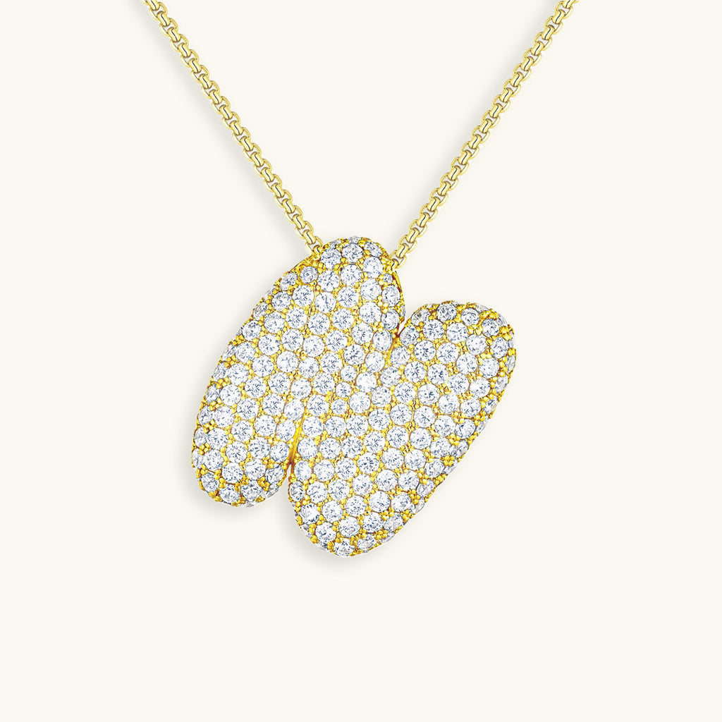 Halskette Damen goldfarben mit Initial-Anhänger, glamourös für besondere Anlässe - 20 - Marlena-atelier