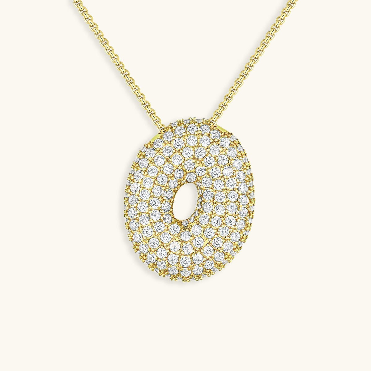 Halskette Damen goldfarben mit Initial-Anhänger, glamourös für besondere Anlässe - 21 - Marlena-atelier