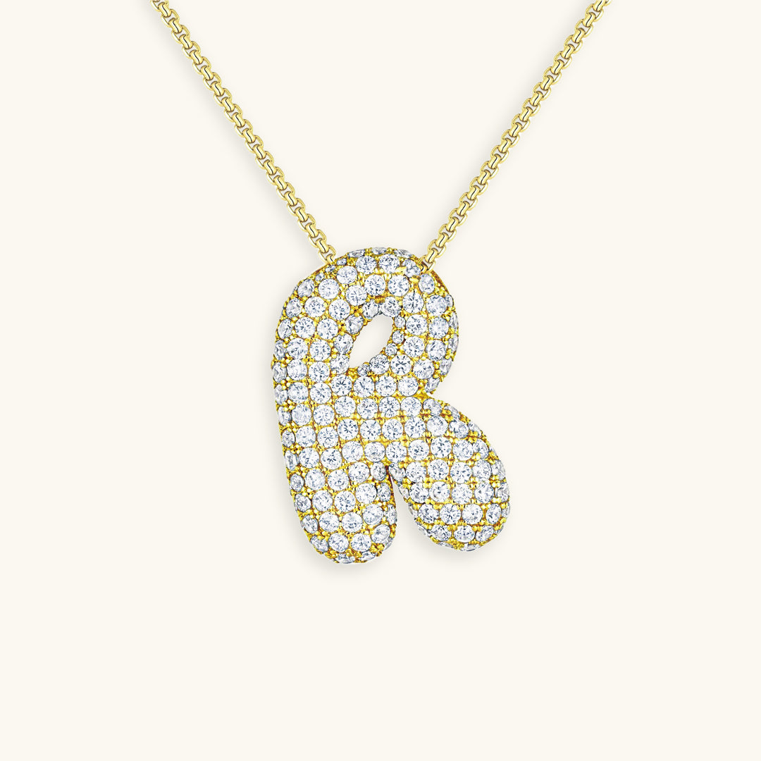 Halskette Damen goldfarben mit Initial-Anhänger, glamourös für besondere Anlässe - 24 - Marlena-atelier