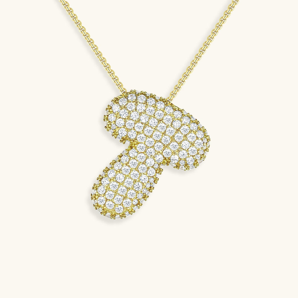 Halskette Damen goldfarben mit Initial-Anhänger, glamourös für besondere Anlässe - 26 - Marlena-atelier