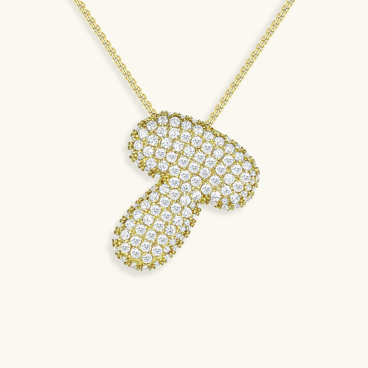 Halskette Damen goldfarben mit Initial-Anhänger, glamourös für besondere Anlässe - 26 - Marlena-atelier