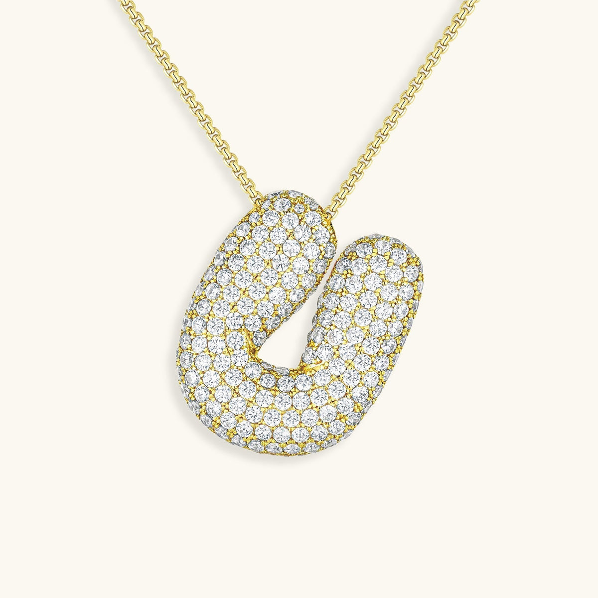 Halskette Damen goldfarben mit Initial-Anhänger, glamourös für besondere Anlässe - 27 - Marlena-atelier