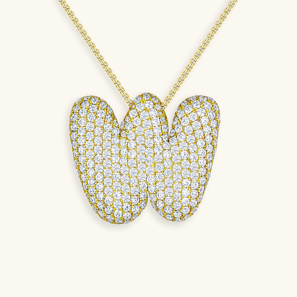 Halskette Damen goldfarben mit Initial-Anhänger, glamourös für besondere Anlässe - 29 - Marlena-atelier