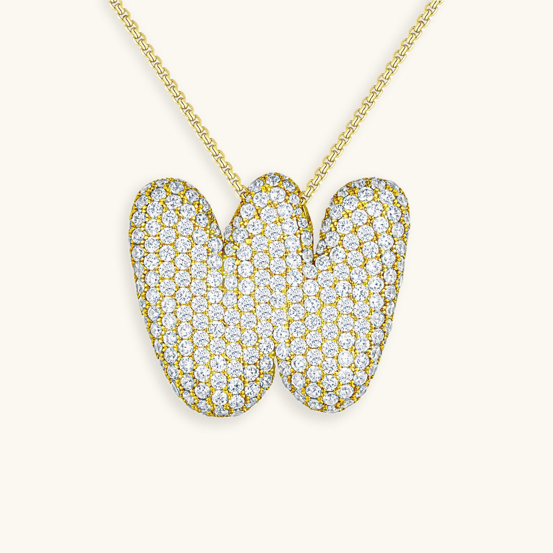 Halskette Damen goldfarben mit Initial-Anhänger, glamourös für besondere Anlässe - 29 - Marlena-atelier