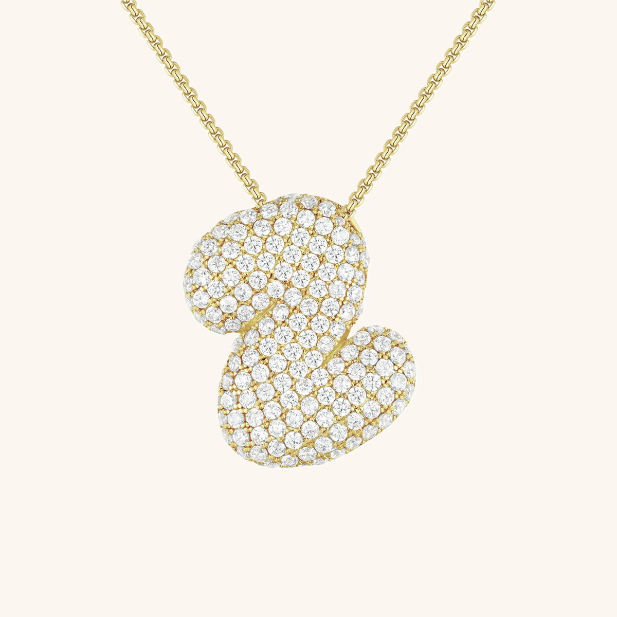 Halskette Damen goldfarben mit Initial-Anhänger, glamourös für besondere Anlässe - 32 - Marlena-atelier
