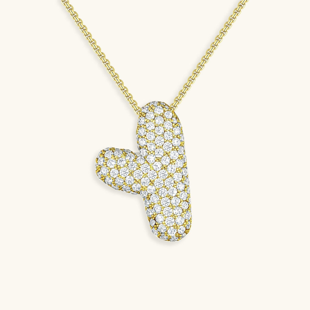 Halskette Damen goldfarben mit Initial-Anhänger, glamourös für besondere Anlässe - 34 - Marlena-atelier