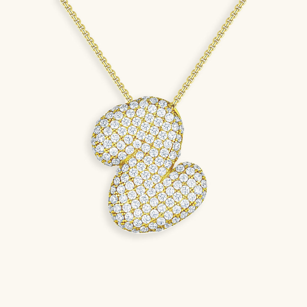 Halskette Damen goldfarben mit Initial-Anhänger, glamourös für besondere Anlässe - 35 - Marlena-atelier