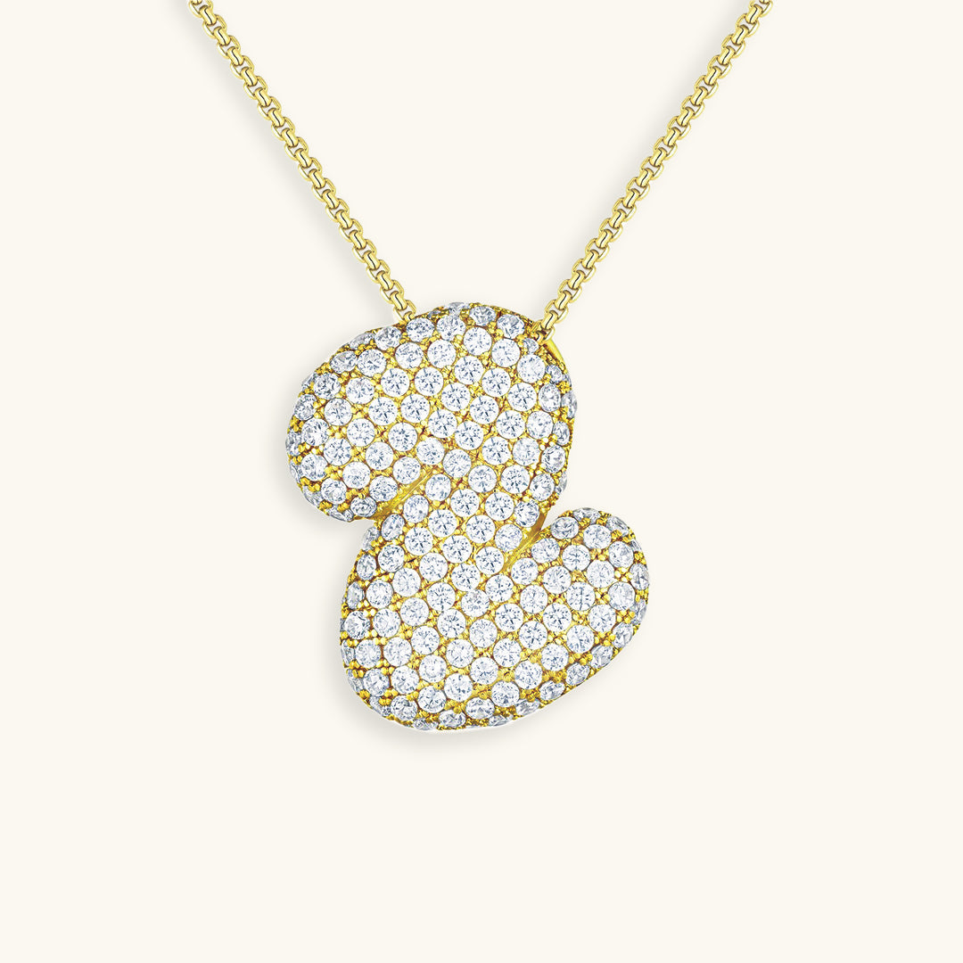Halskette Damen goldfarben mit Initial-Anhänger, glamourös für besondere Anlässe - 35 - Marlena-atelier