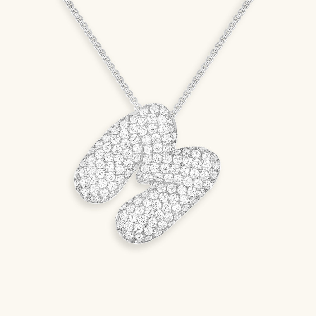 Halskette Damen goldfarben mit Initial-Anhänger, glamourös für besondere Anlässe - 48 - Marlena-atelier