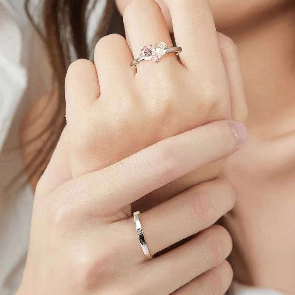 Ring Damen silberfarben mit Herz-Anhängern, verspielt für besondere Anlässe - 2 - Marlena-atelier