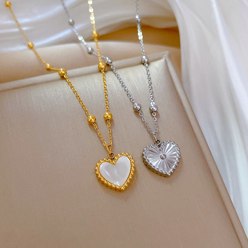 Halskette Damen goldfarben mit Herz-Anhänger, filigran und elegant - 4 - Marlena-atelier