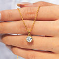 Halskette Damen goldfarben mit funkelndem Anhänger, elegant und modern - 3 - Marlena-atelier
