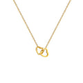 Halskette Damen goldfarben und silberfarben mit doppeltem Herz-Anhänger, filigran und modern - 5 - Marlena-atelier