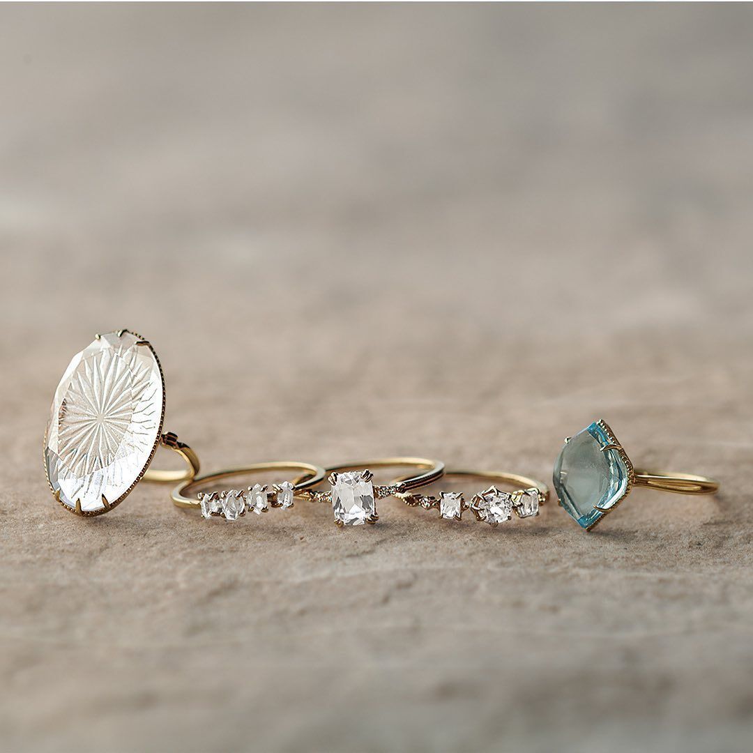 Ring Damen goldfarben mit funkelnden Steinverzierungen, elegant und modern - 5 - Marlena-atelier