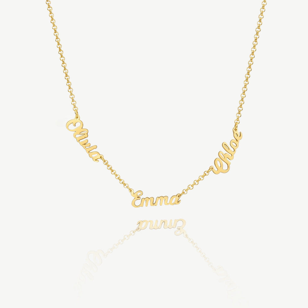 Halskette Damen goldfarben mit Namen, modern und verspielt - 1 - Marlena-atelier