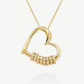 Halskette Damen goldfarben mit Herz-Anhänger und gravierbaren Perlen, romantisch und elegant - 1 - Marlena-atelier