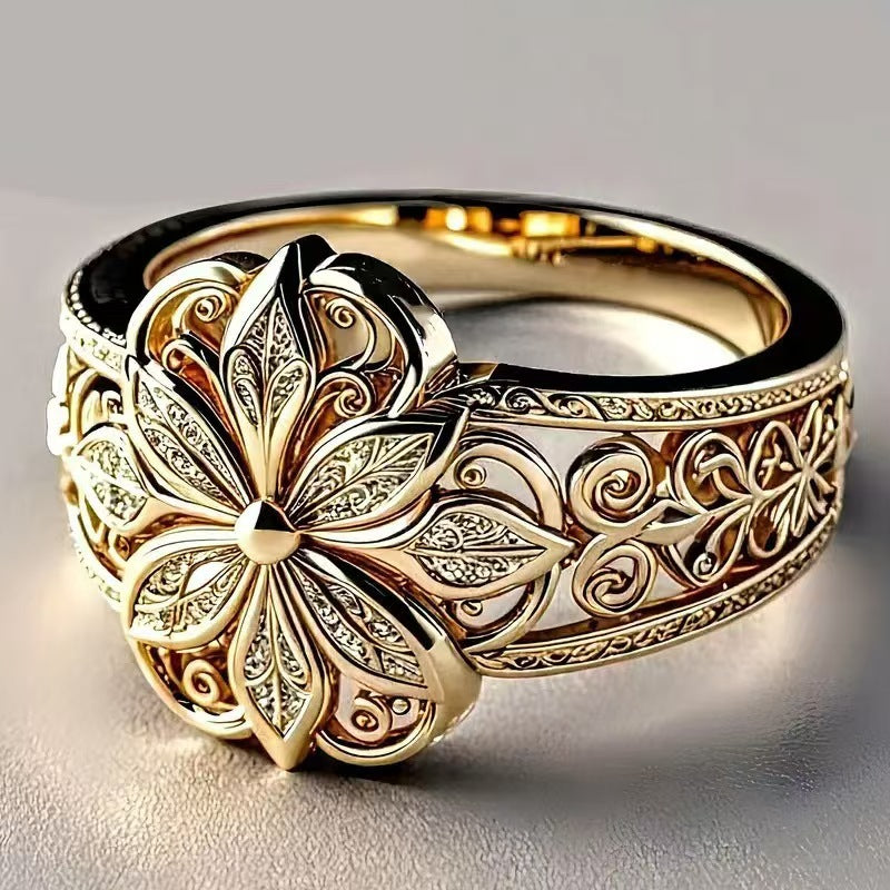 Fleur – Vintage-Ring mit Blütengravur – Marlena Atelier