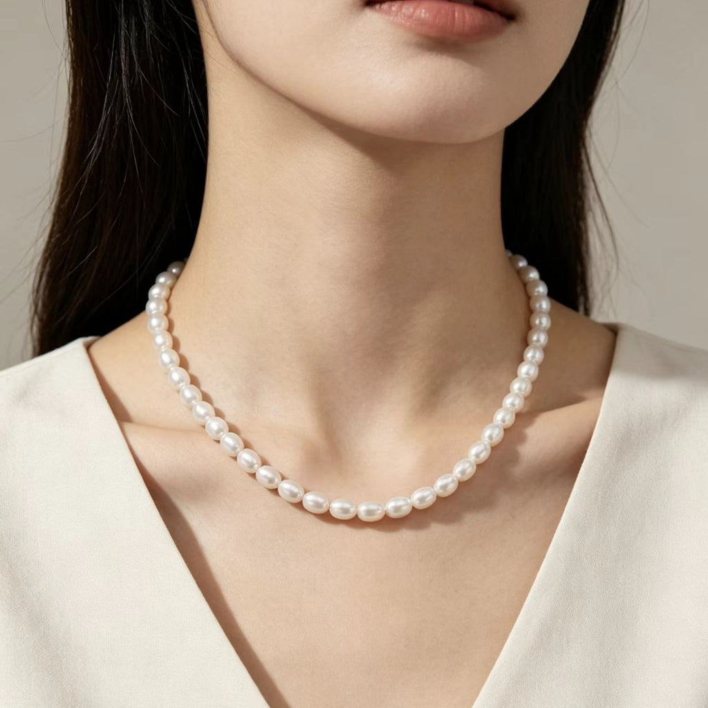 Halskette Damen goldfarben mit Perlen, elegant und zeitlos - 3 - Marlena-atelier