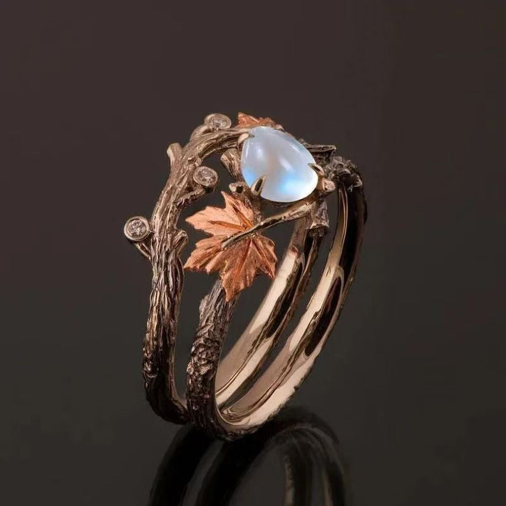 Ahorn-Ella – Blattring in Antiksilber – Marlena Atelier