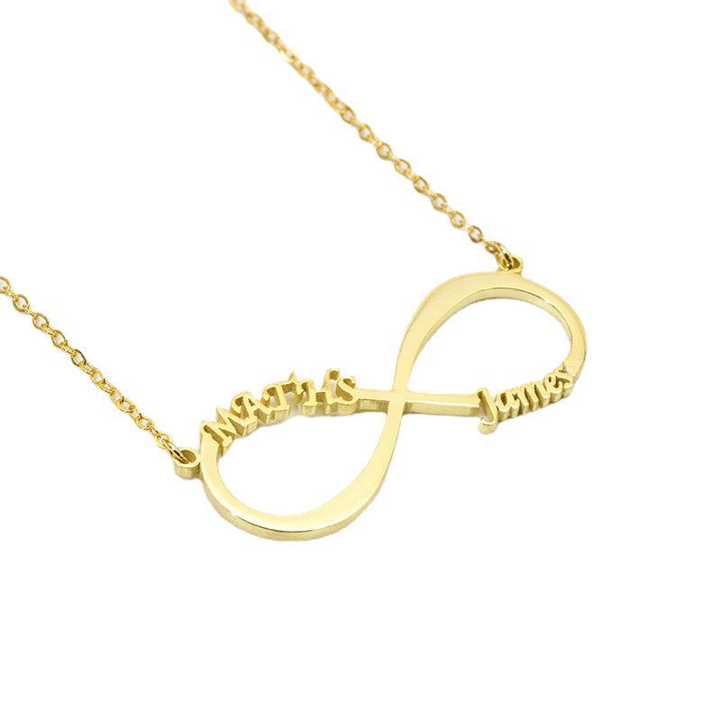 Halskette Damen goldfarben mit Unendlichkeitssymbol und Namenszug, modern und verspielt - 4 - Marlena-atelier