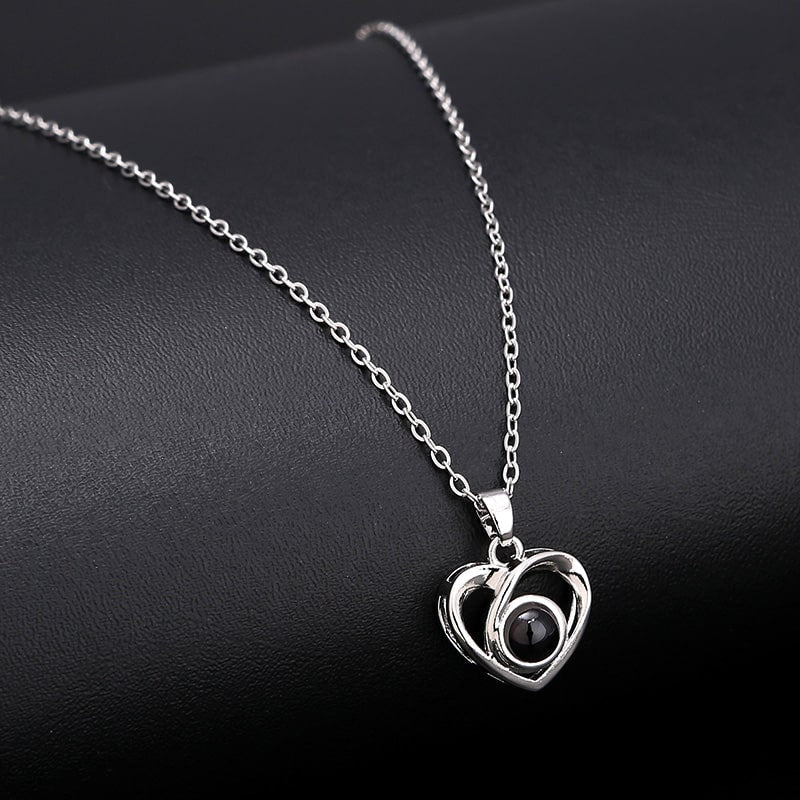Halskette Damen silberfarben mit Herz-Anhänger, filigran und elegant - 3 - Marlena-atelier